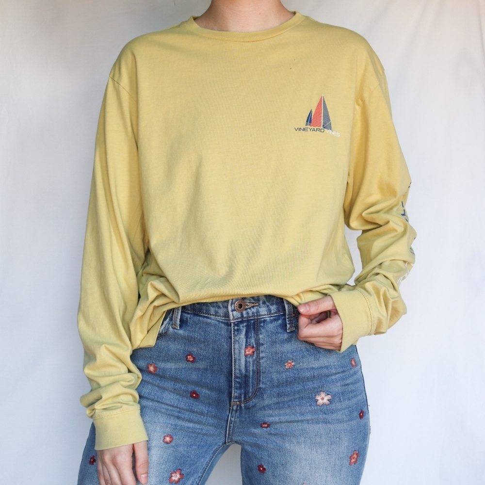 Vineyard Vines Yellow Sailboat 98 Long Sleeve